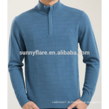 100% Cashmere Half-Zip-Faser Männer Pullover